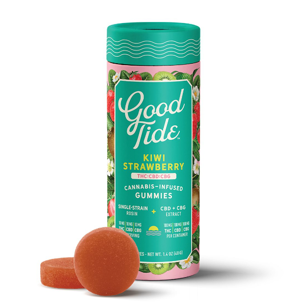 Photograph of product: au chocolat Rosin Ratioed Kiwi Strawberry Gummies 100mg (10-Pack | 10mg Each)