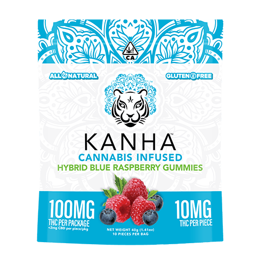 Photograph of product: 100MG Gummies Classic Blue Raspberry - Blue Raspberry (Hybrid)