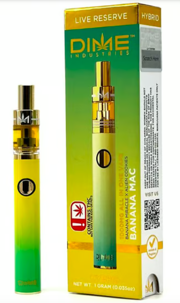 Photograph of product: Dime | Banana Mac | Live Reserve Disposable (H)