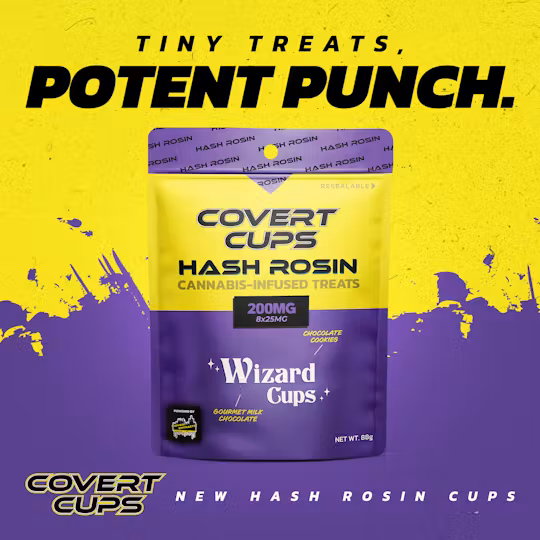 Photograph of product: Covert Cups - Wizard - au chocolat Rosin - 200mg