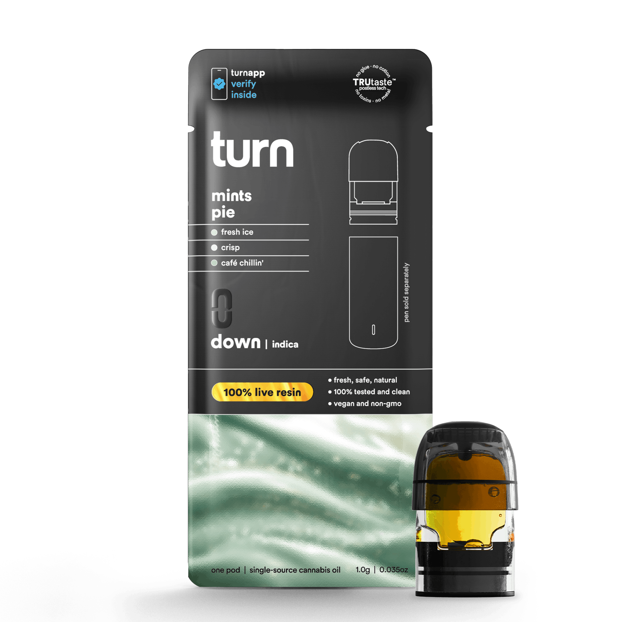 Photograph of product: Turn | Mints Pie | Live Resin | 1g POD