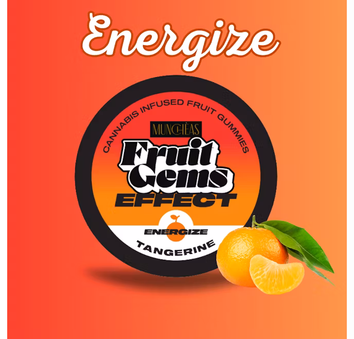 Photograph of product: Green Gold Group Infused Tangerine Fruit Gems | 100mg