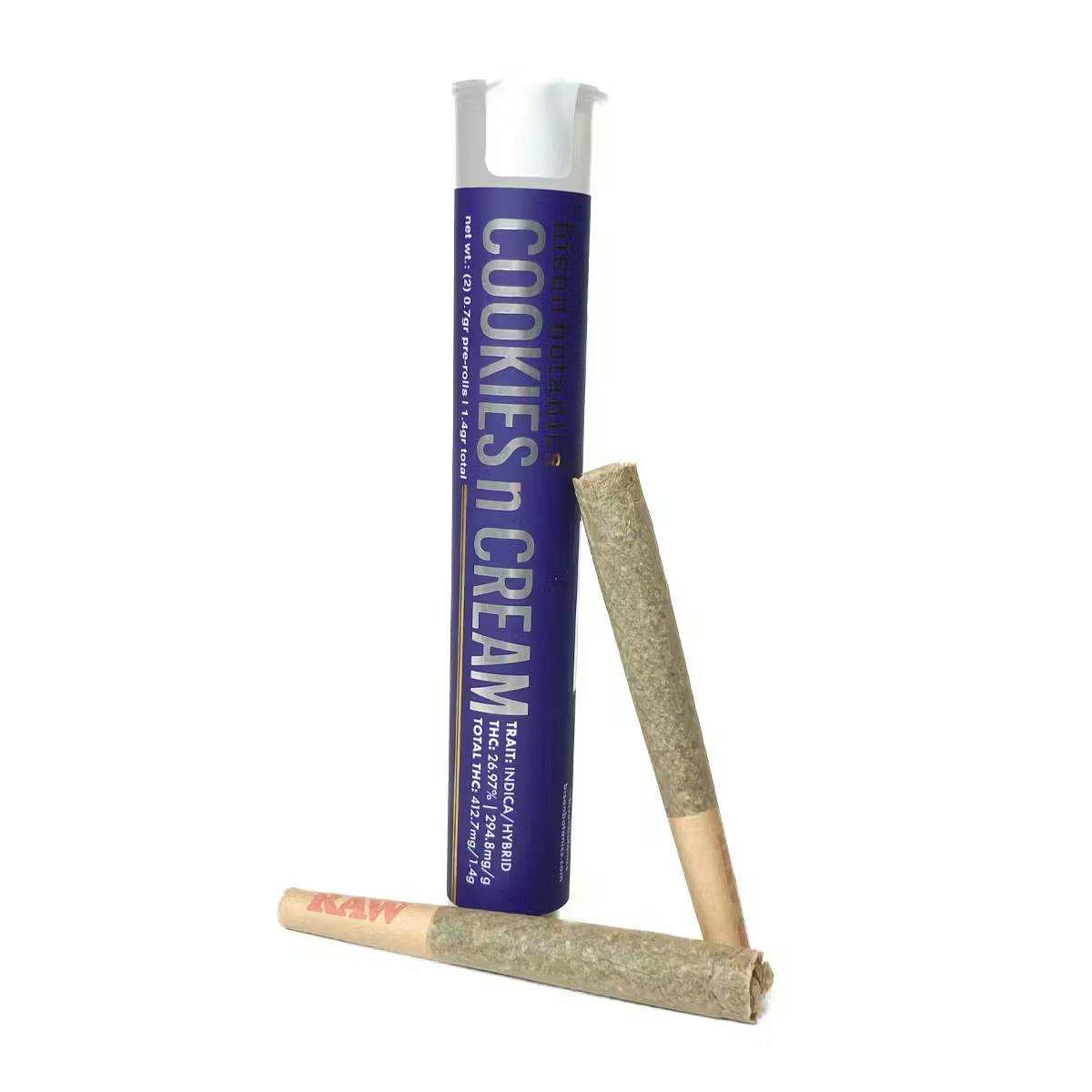 Photograph of product: Bison Botanics | Cookies n Cream | Pre Rolls | .7g 2pk