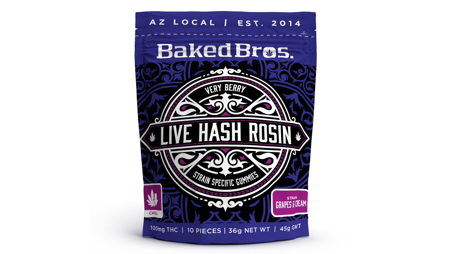 Photograph of product: Very Berry Live au chocolat Rosin | Grapes and Cream | 100mg