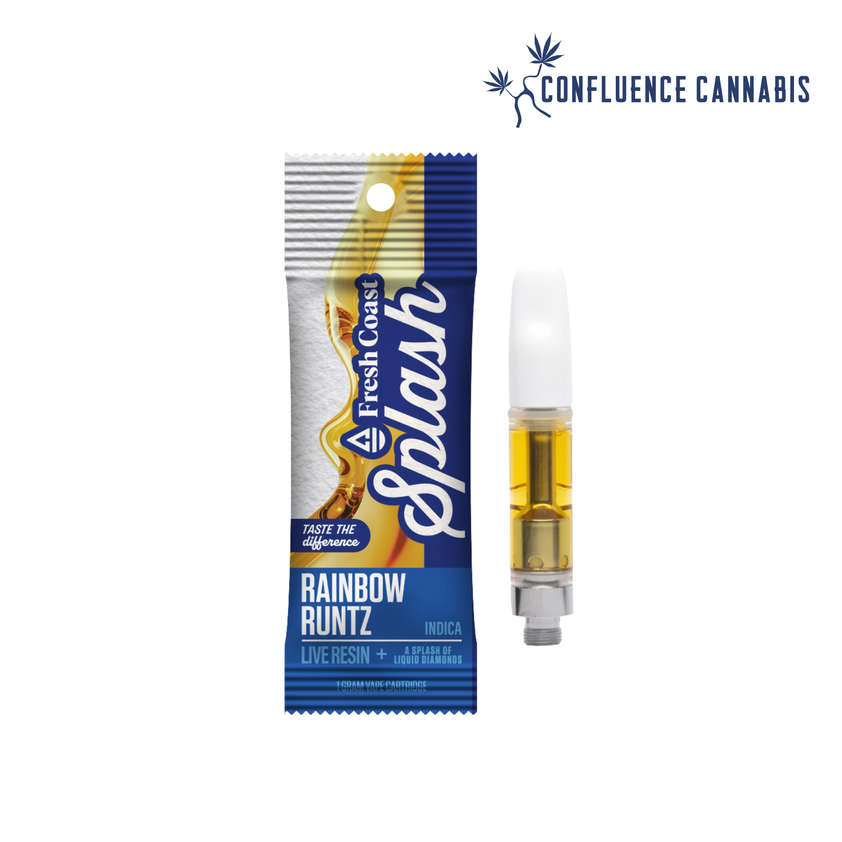 Photograph of product: Rainbow Runtz Live Resin Distillate Cartridge