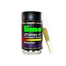 Photograph of product: Infused Lil Limes 5 Pack .6G Mini Pre-Rolls - (H) Gushers (40.37%)