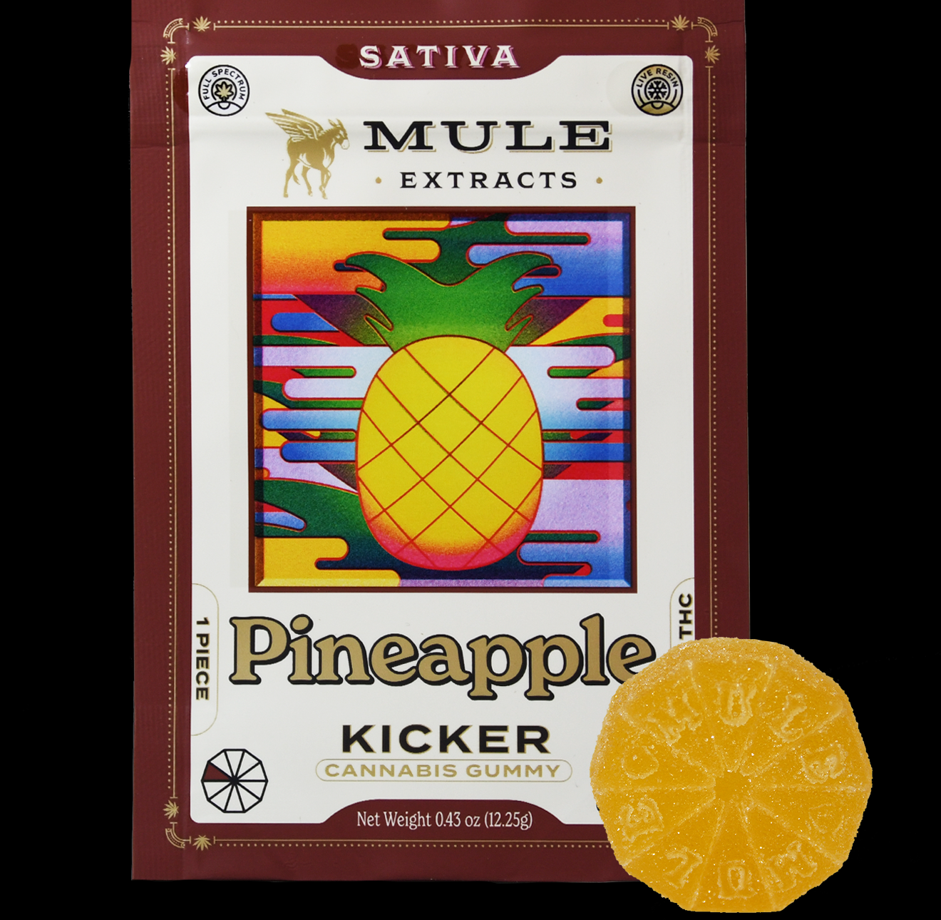 Photograph of product: Mule: 100mg Pineapple Kicker Single - Oui'd