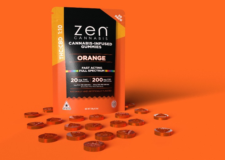 Photograph of product: Zen - Orange 10:1 Gummies - 20mg