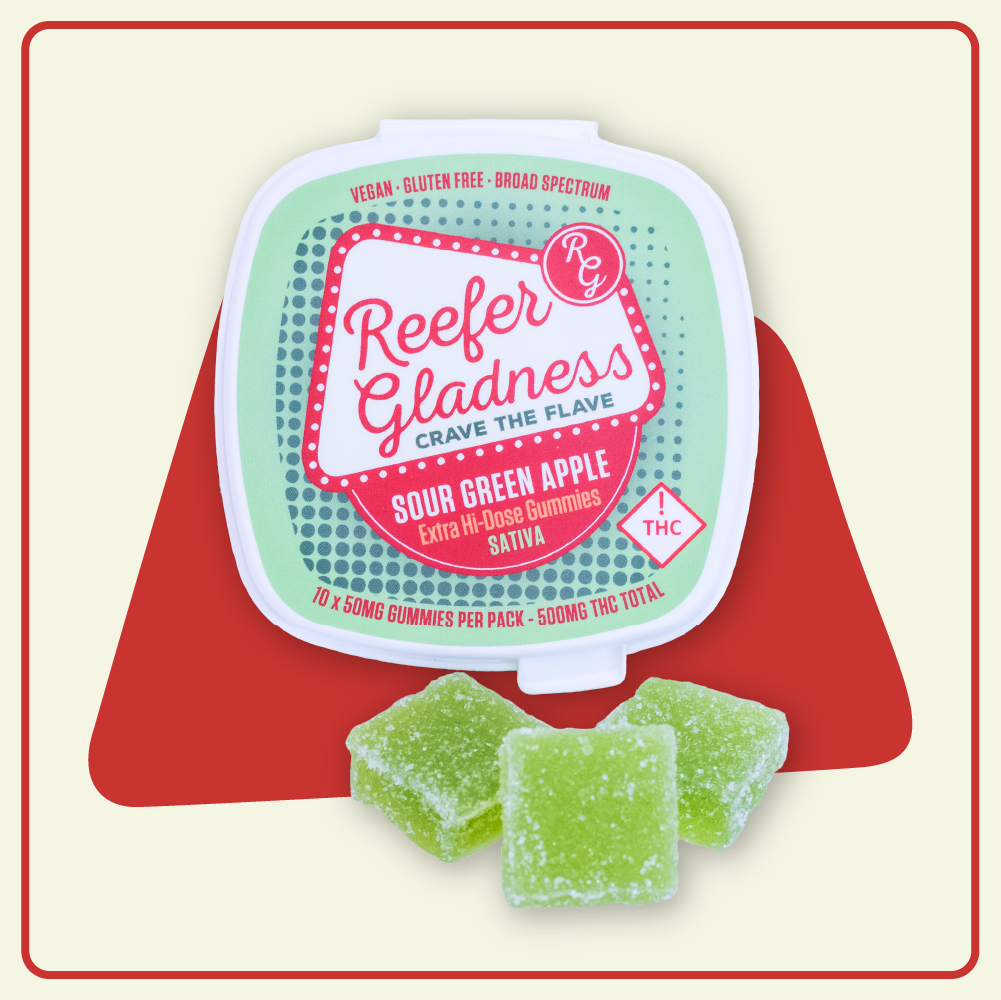 Photograph of Product: 10:1 Sour Green Apple Gummies | 100mg