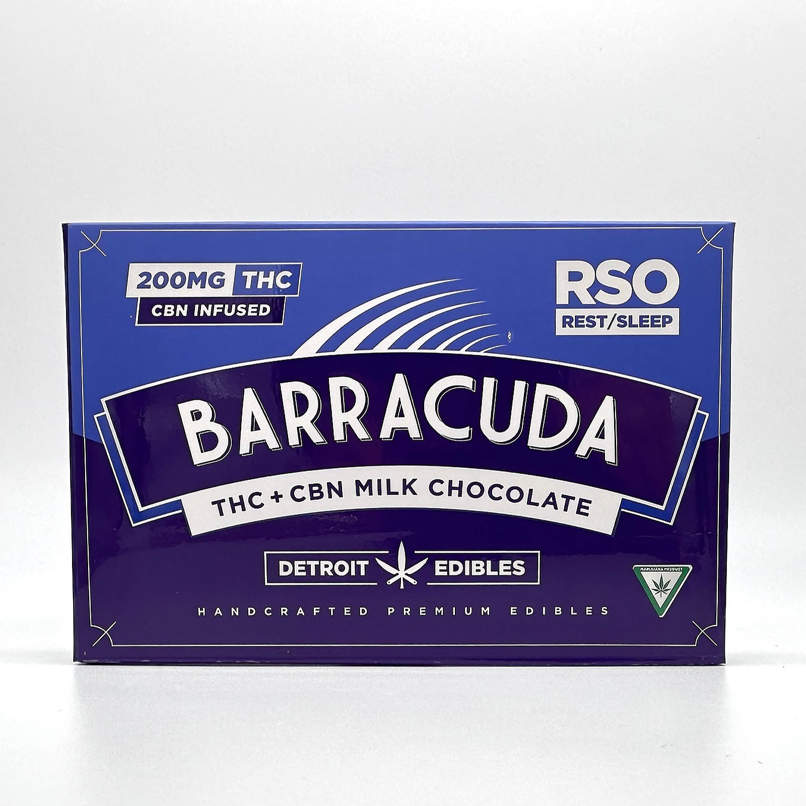 Photograph of product: Detroit Edibles Barracuda Bar RSO Rest Milk Chocolate 200mg TH-oui: 50mg CBN