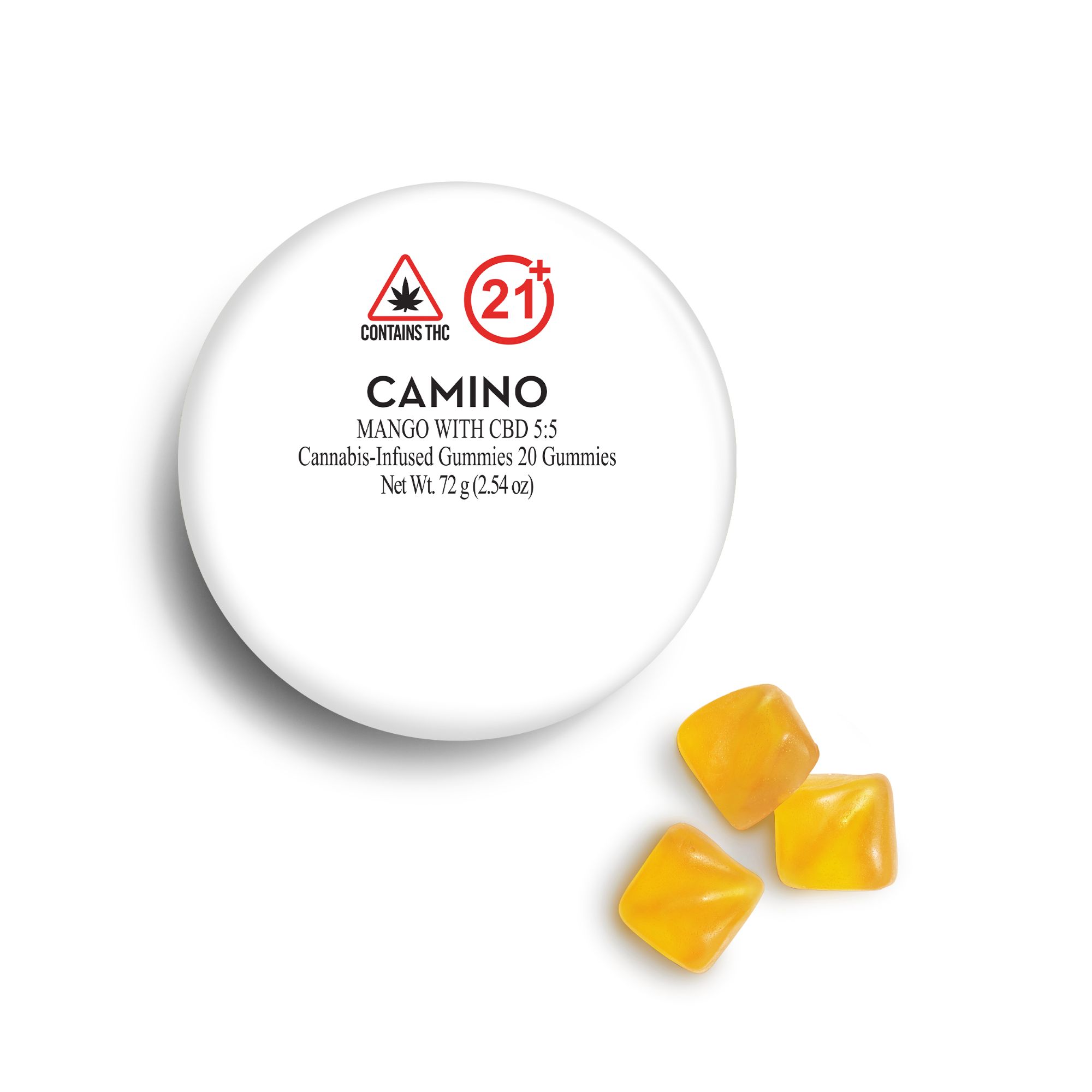 Photograph of product: Camino Mango with CBD 5:5 Cannabis-Infused Gummies 00093