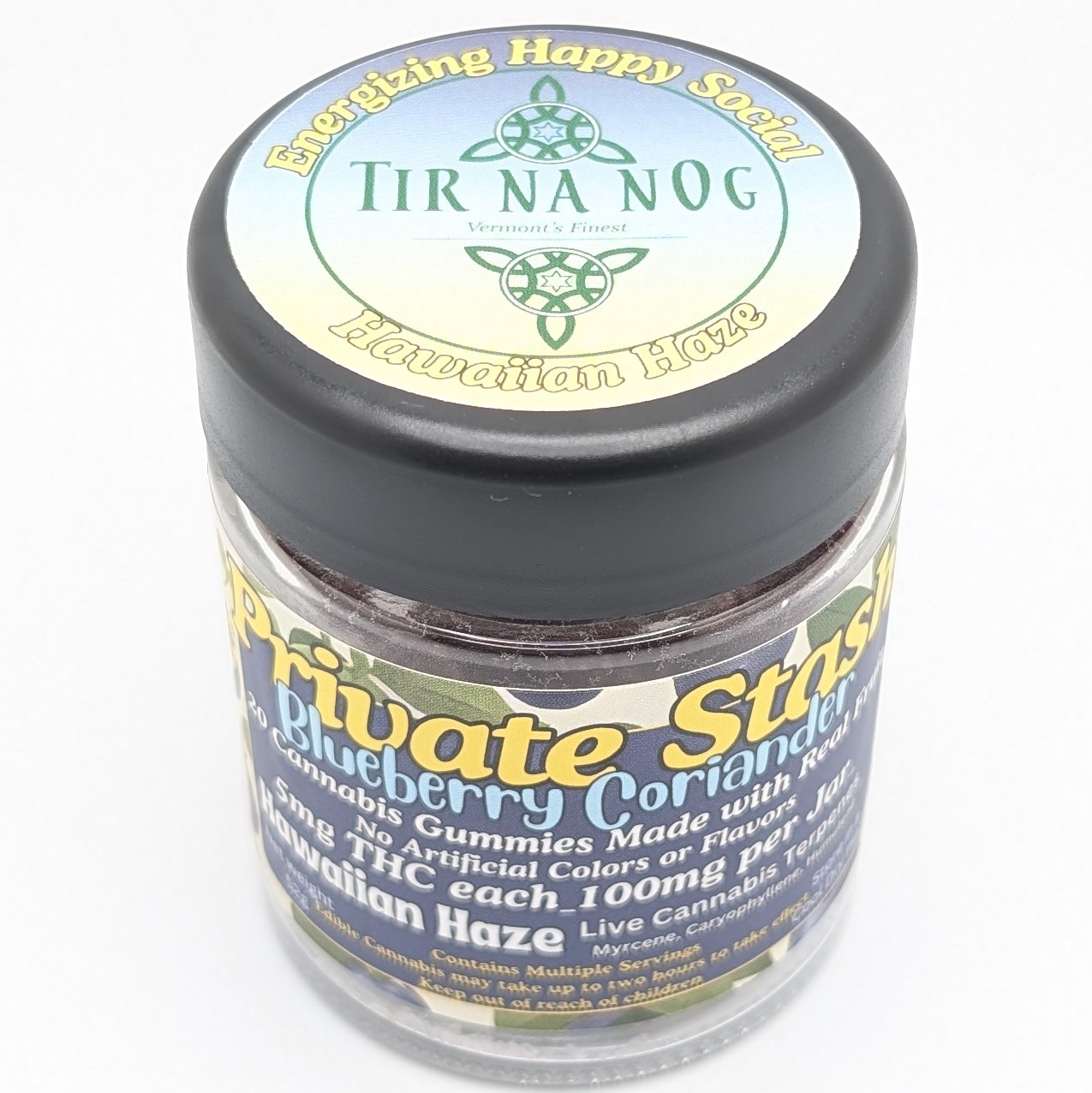 Photograph of product: Private Stash Blueberry Coriander Gummies 100mg