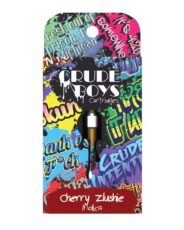 Photograph of product: Cherry Zlushie 510 Thread Distillate Cartridge | Crude Boys | 1g (5/$35)