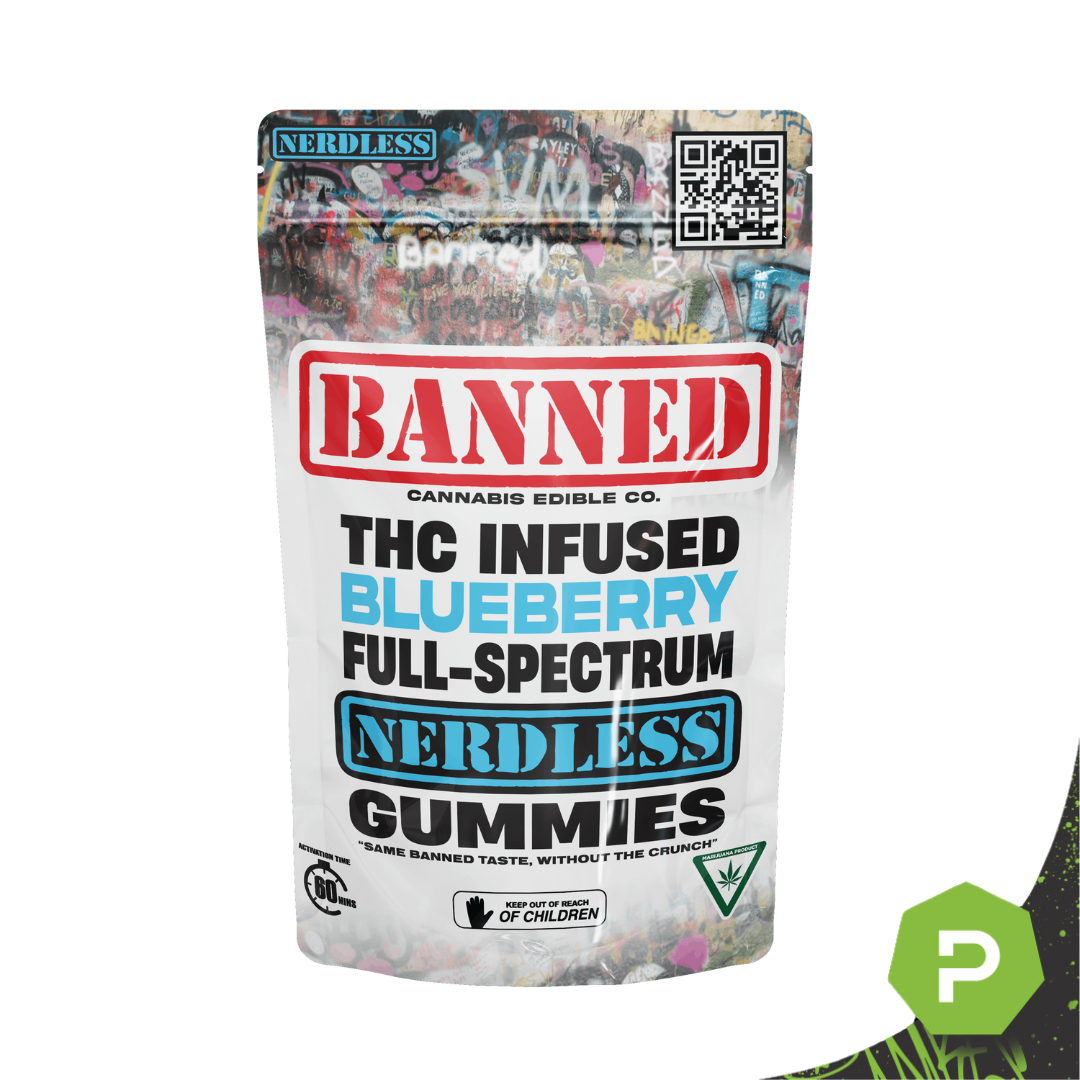 Photograph of product: Banned | 200mg Nerdless Gummies | Blueberry