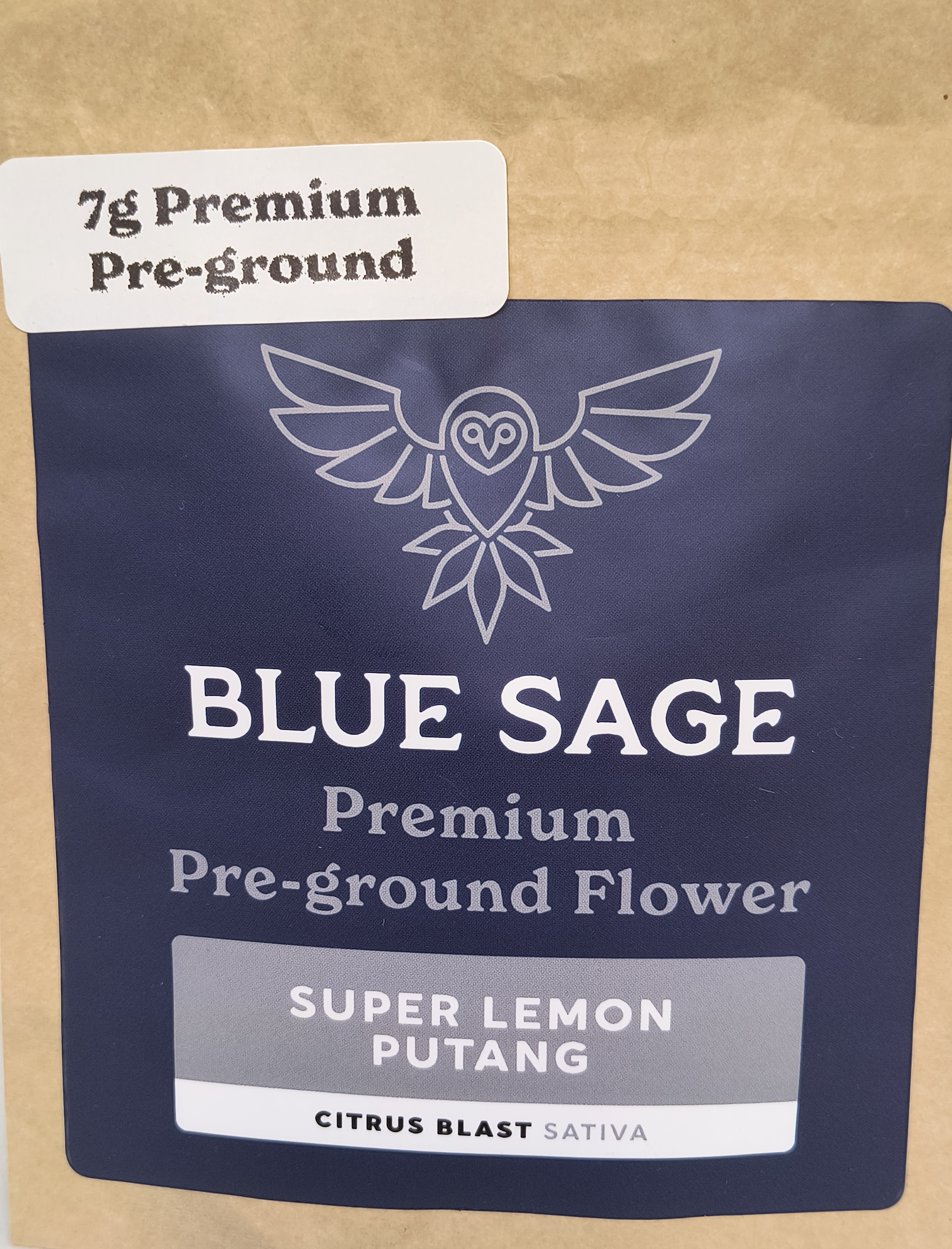 Photograph of product: Super Lemon Putang Pre-Ground Premium Flower | Blue Sage - 7g