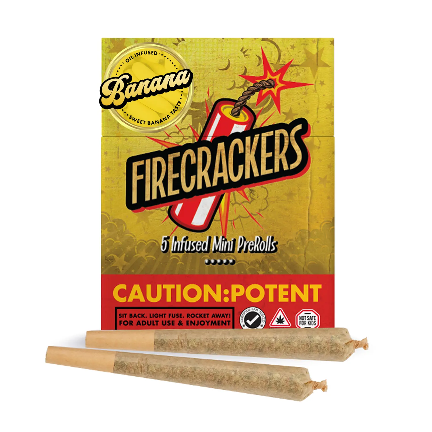 Photograph of Product: Firecracker | Banana Candy Infused Pre-Roll 5pk 0.7g | 3.5g