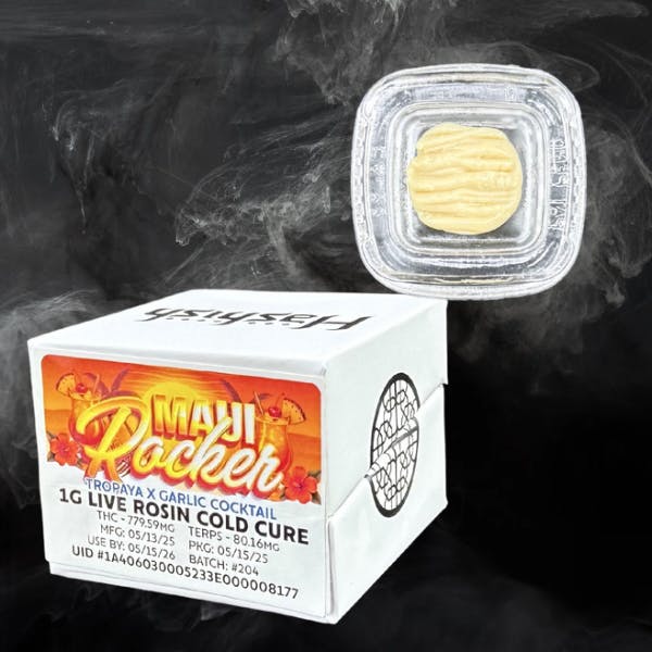 Photograph of product: Oui'd - Maui Rocker (Oui'd) Cold Cure Live Rosin White Box (1g)