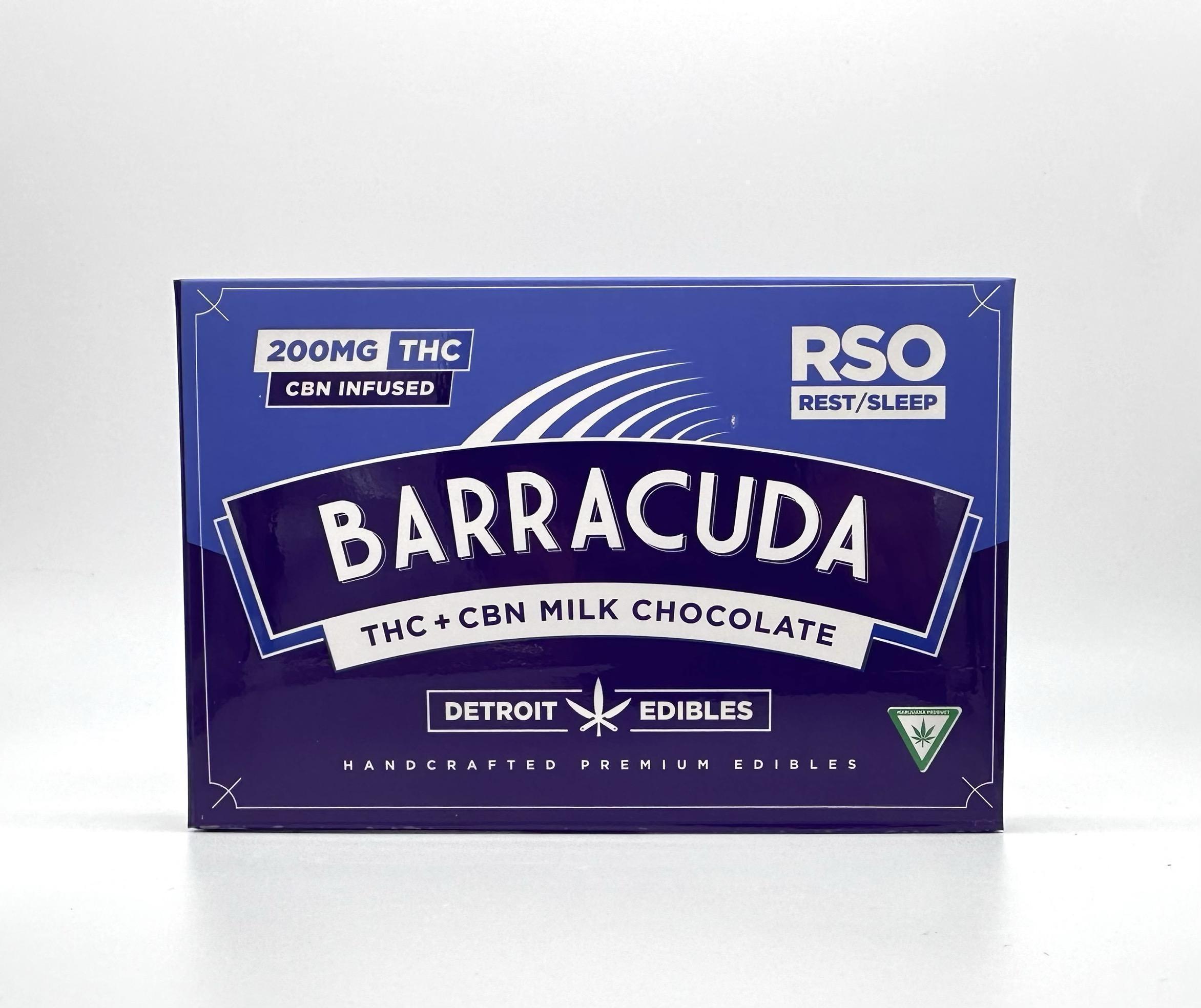 Photograph of product: Detroit Edibles | RSO Rest | Barracuda Milk Chocolate Bar | 200mg