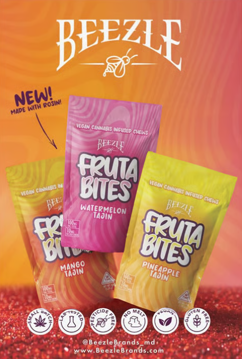 Photograph of product: Beezle Fruta Bites - Watermelon Tajin Solventless Rosin Chews (10ct/10mg)