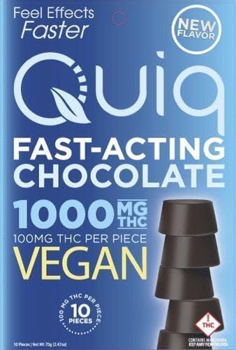 Photograph of product: Quiq Vegan Chocolate Puck 1000mg