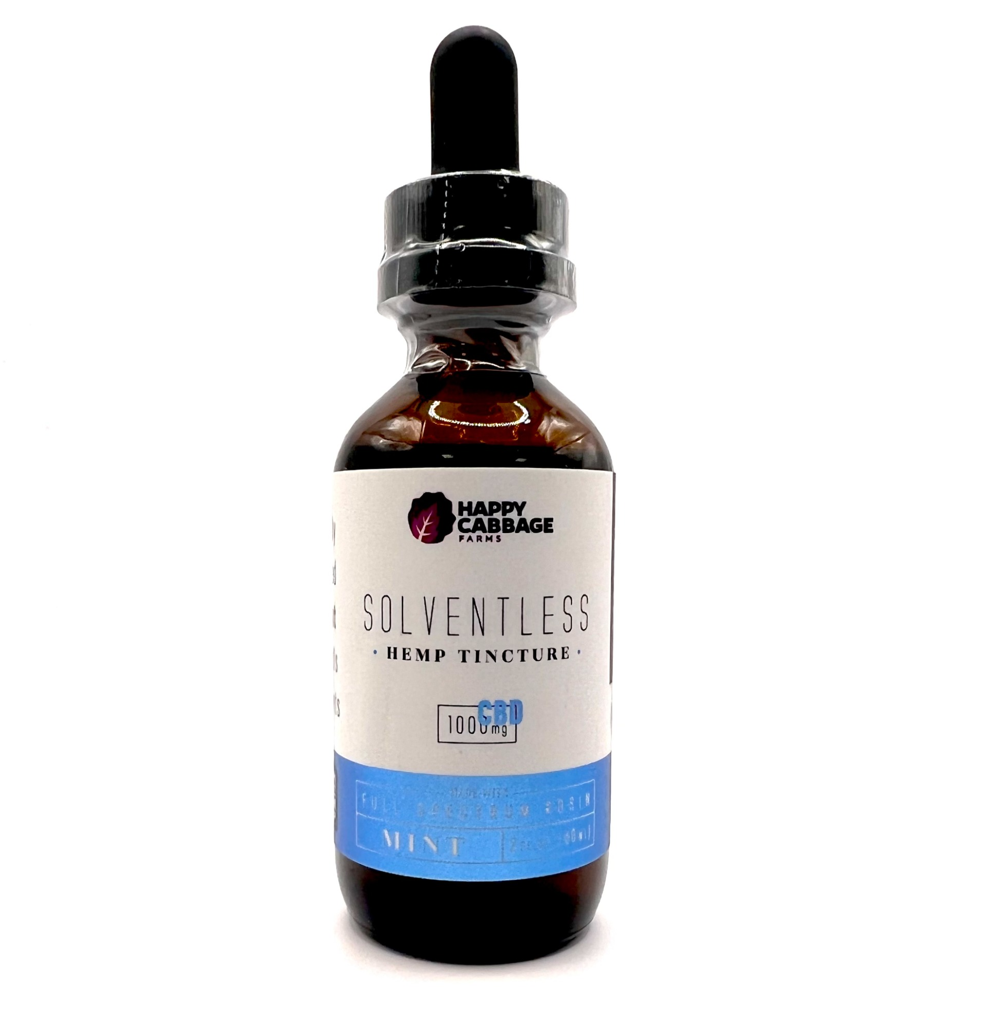 Photograph of product: Happy Cabbage | 1000mg CBD Mint Solventless Rosin Tincture