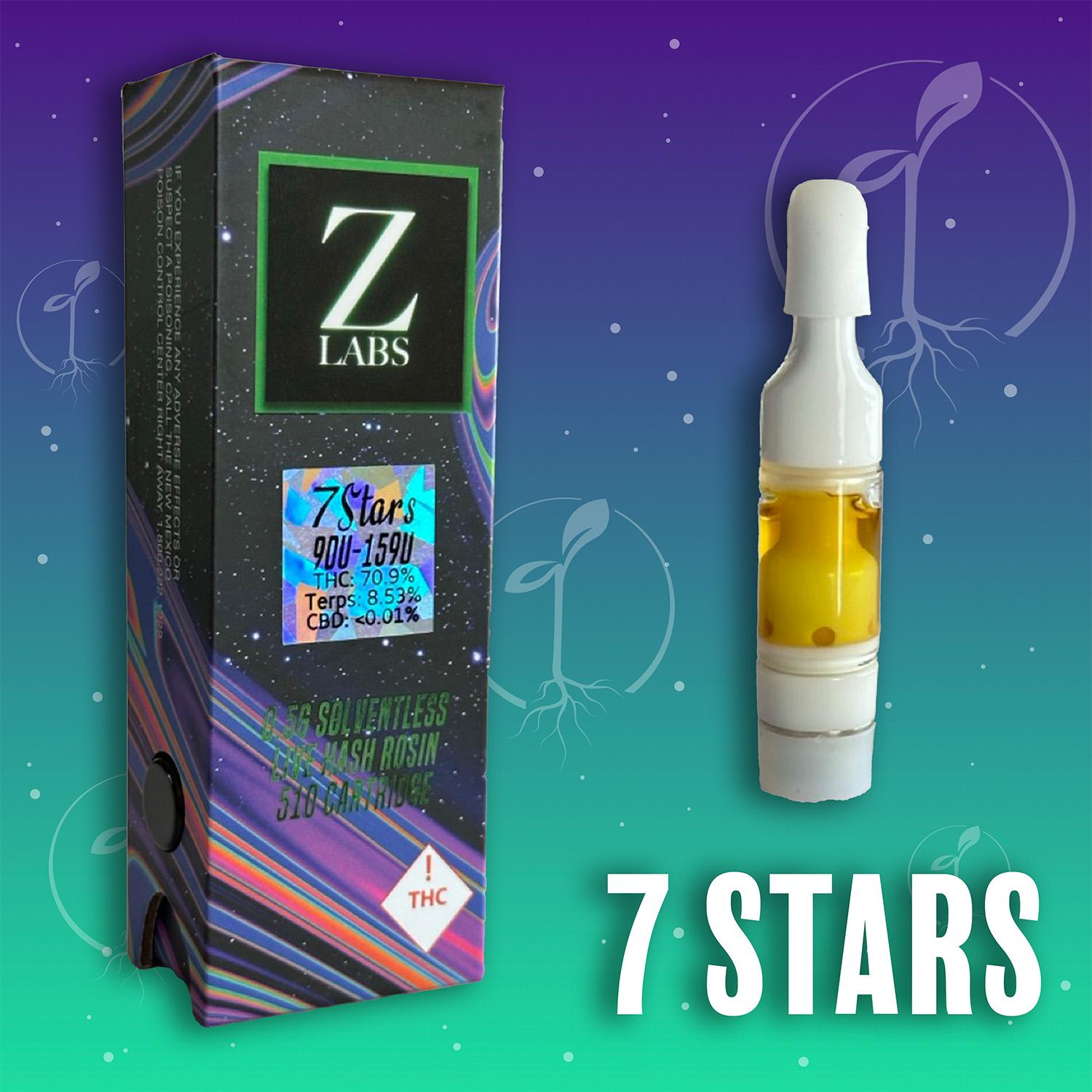Photograph of product: Z Labs - 7 Stars Live Rosin 90U-159U Cartridge