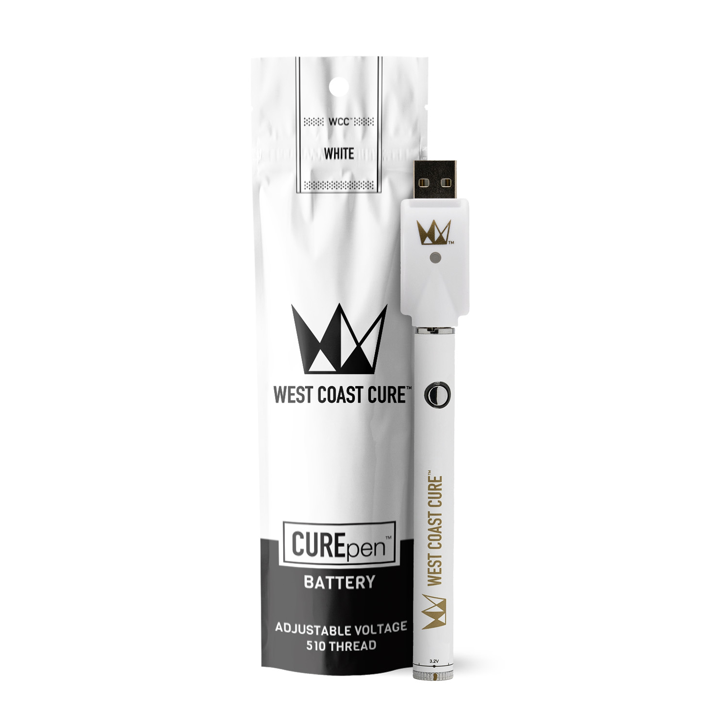 Photograph of product: West Coast Cure | Battery 510 thread | White