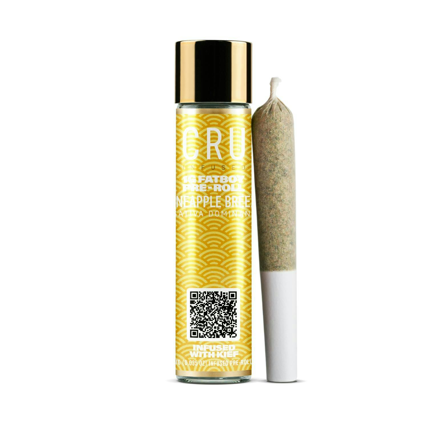 Photograph of product: CRU Pineapple Breeze Kief Infused Preroll | 1G