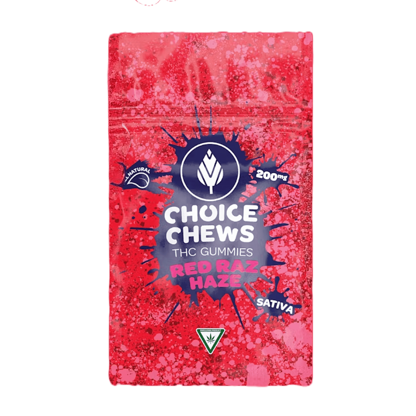 Photograph of product: CHOICE | RED RAZ HAZE | Oui'd | GUMMIES | 200MG | REC