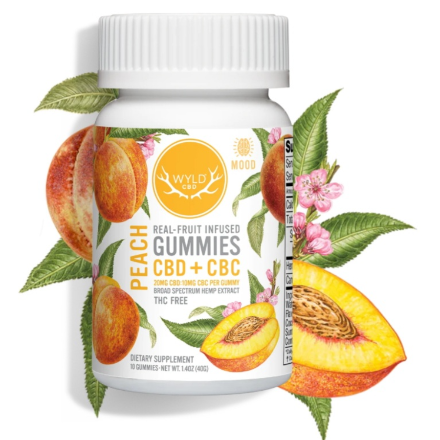 Photograph of product: Wyld CBD - Gummies - - Peach 400mg CBD & 200mg CBC/20ct $40