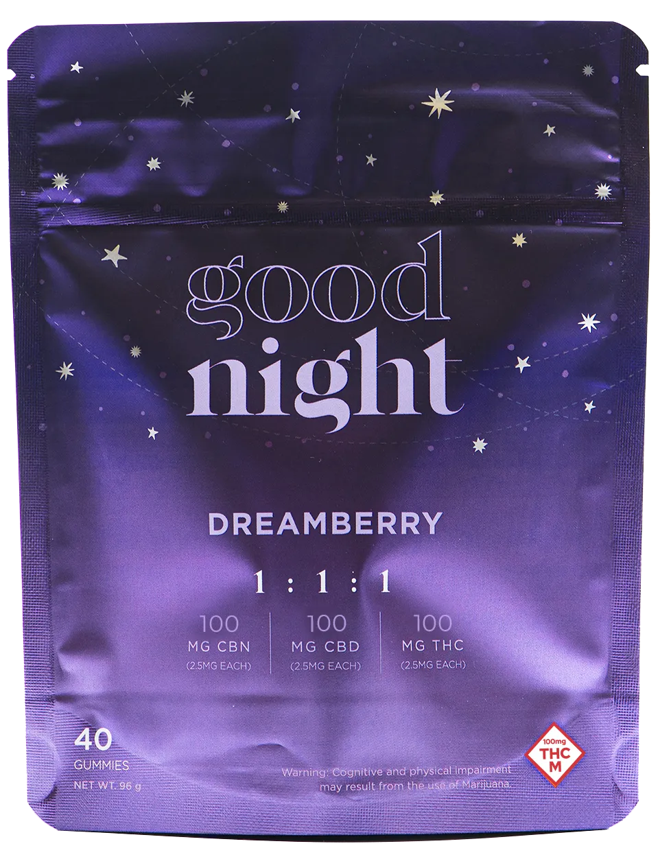 Photograph of product: 100mg Gummies | Dreamberry 1:1:1 TH-oui+CBD+CBN
