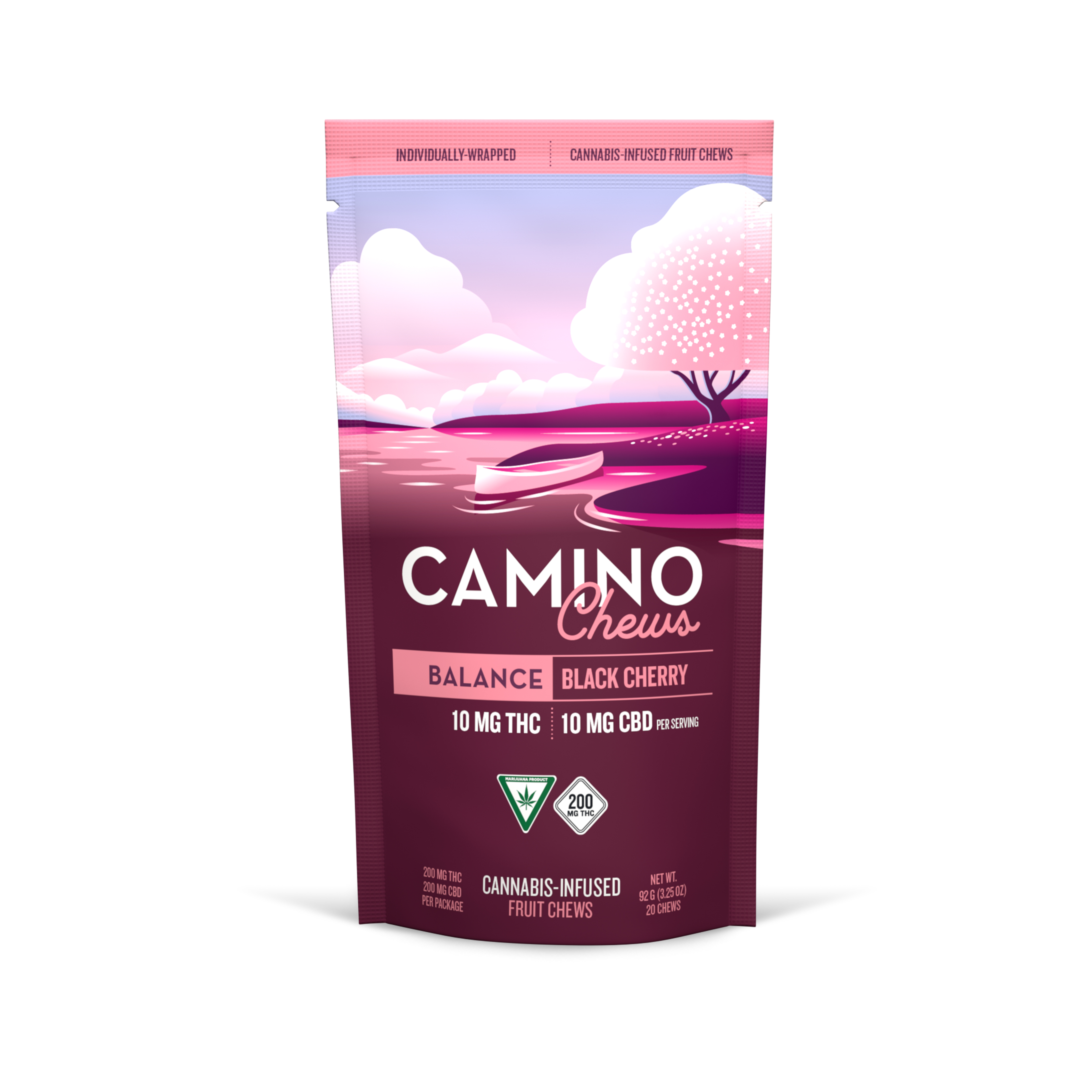 Photograph of product: Black Cherry Fruit Chews (200mg TH-oui/200mg CBD 20 Pack)
