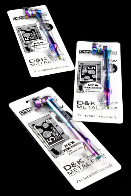 Photograph of product: Rainbow Metalic Decal Glass/Metal Pipe Set with Screens