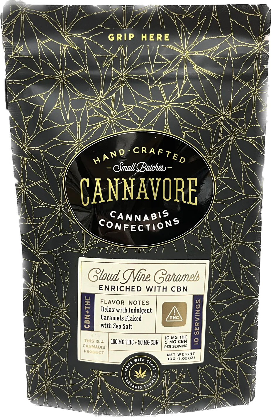 Photograph of product: Cannavore 2:1 TH-oui:CBN Cloud 9 Caramels