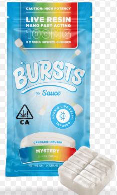 Photograph of product: MYSTERY [H] - BURSTS 2PK LIVE RESIN GUMMIES - 100 MG