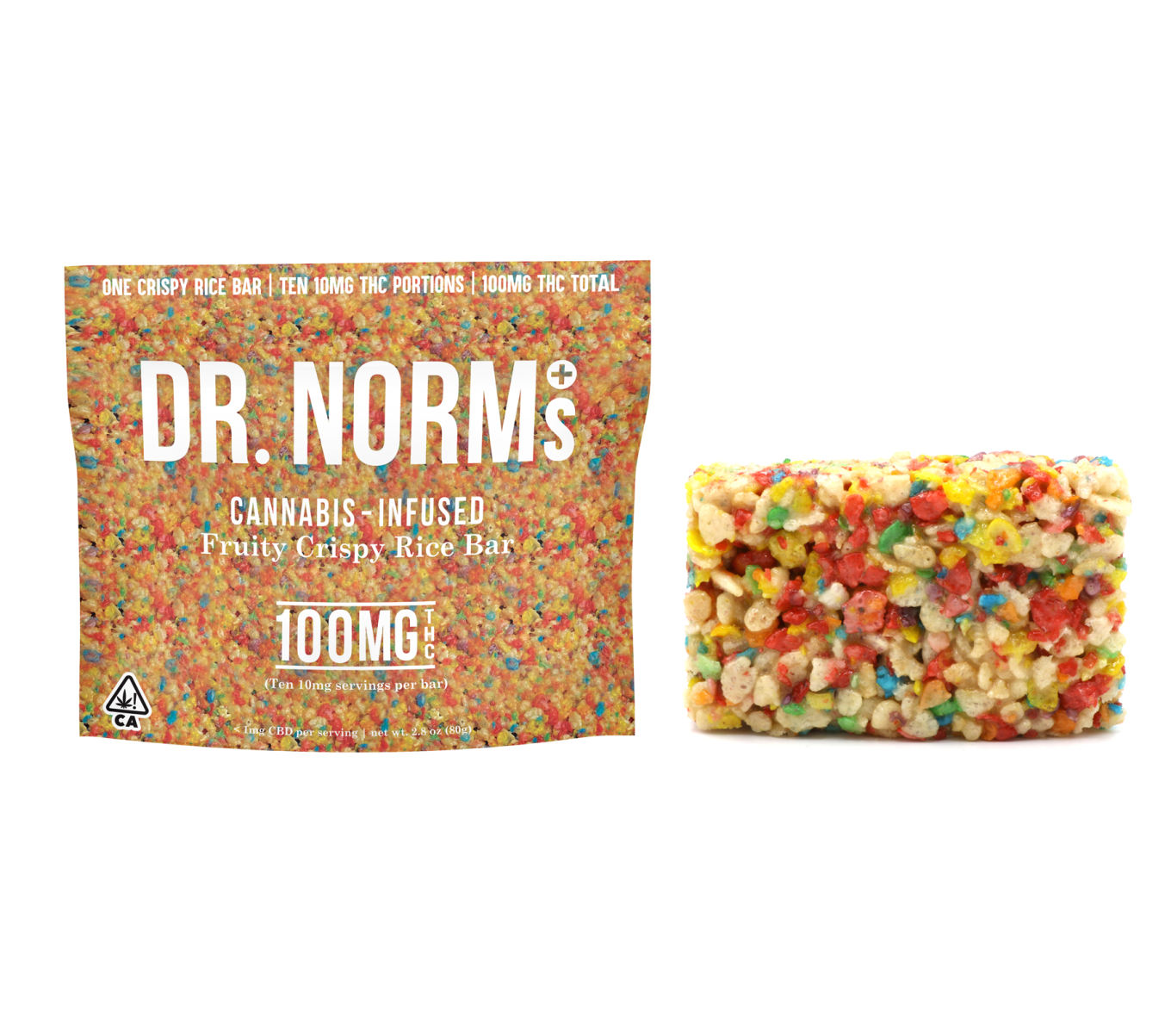 Photograph of product: Dr. Norm's - 100mg - Fruity Pebbles Crispy Treat