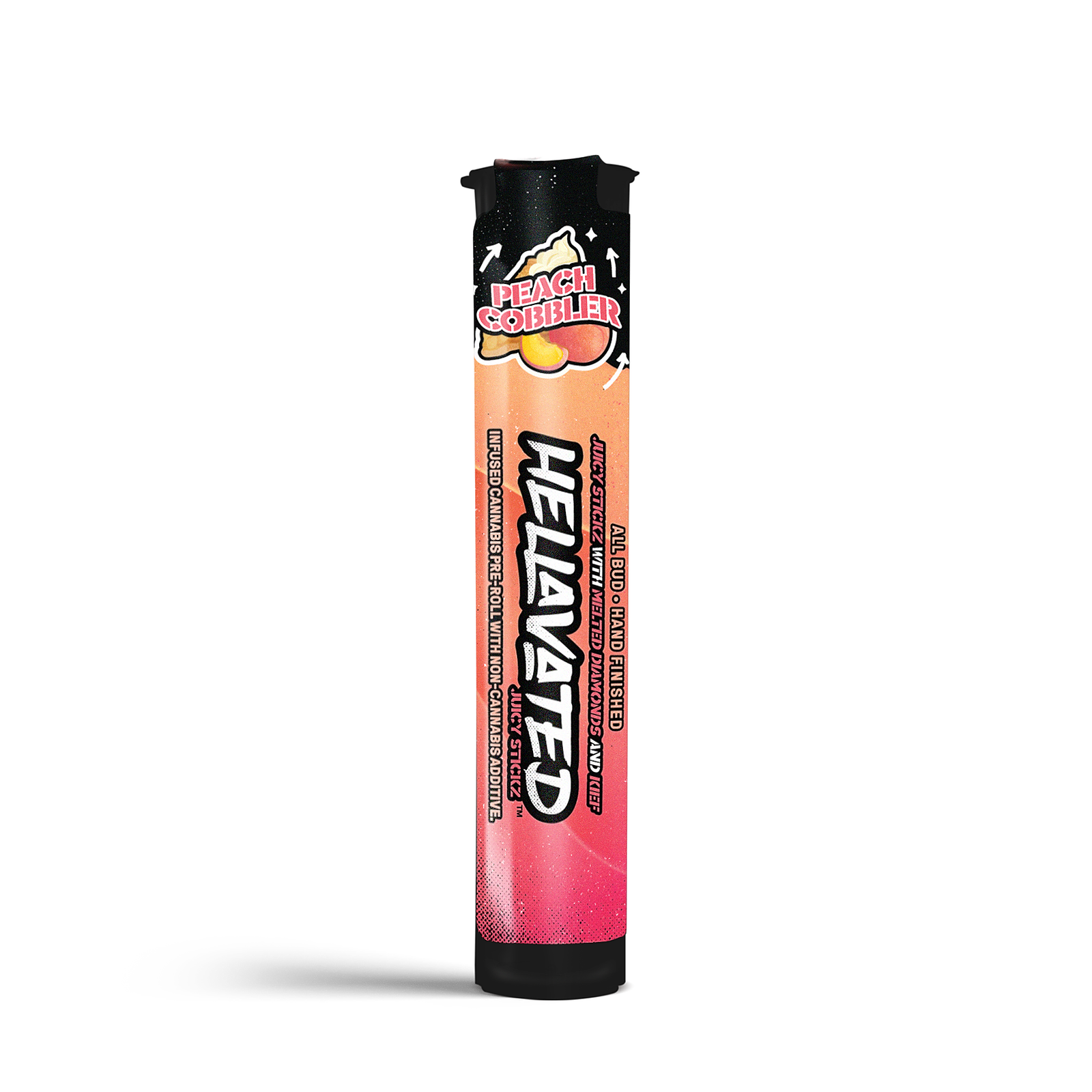 Photograph of product: Peach Cobbler | 0.75g | Juicy Stickz Infused Pre-Roll | Hybrid