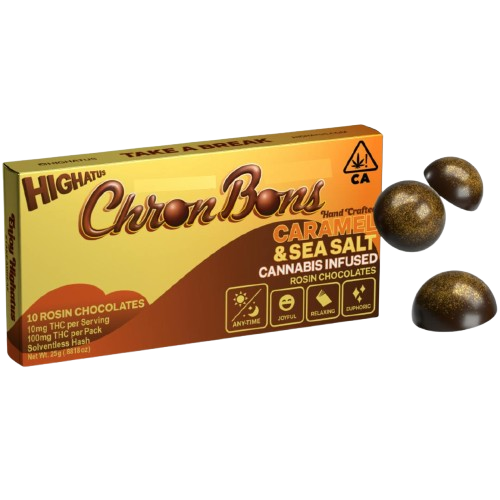 Photograph of product: Highatus | Caramel Sea Salt Chron Bons | 100mg