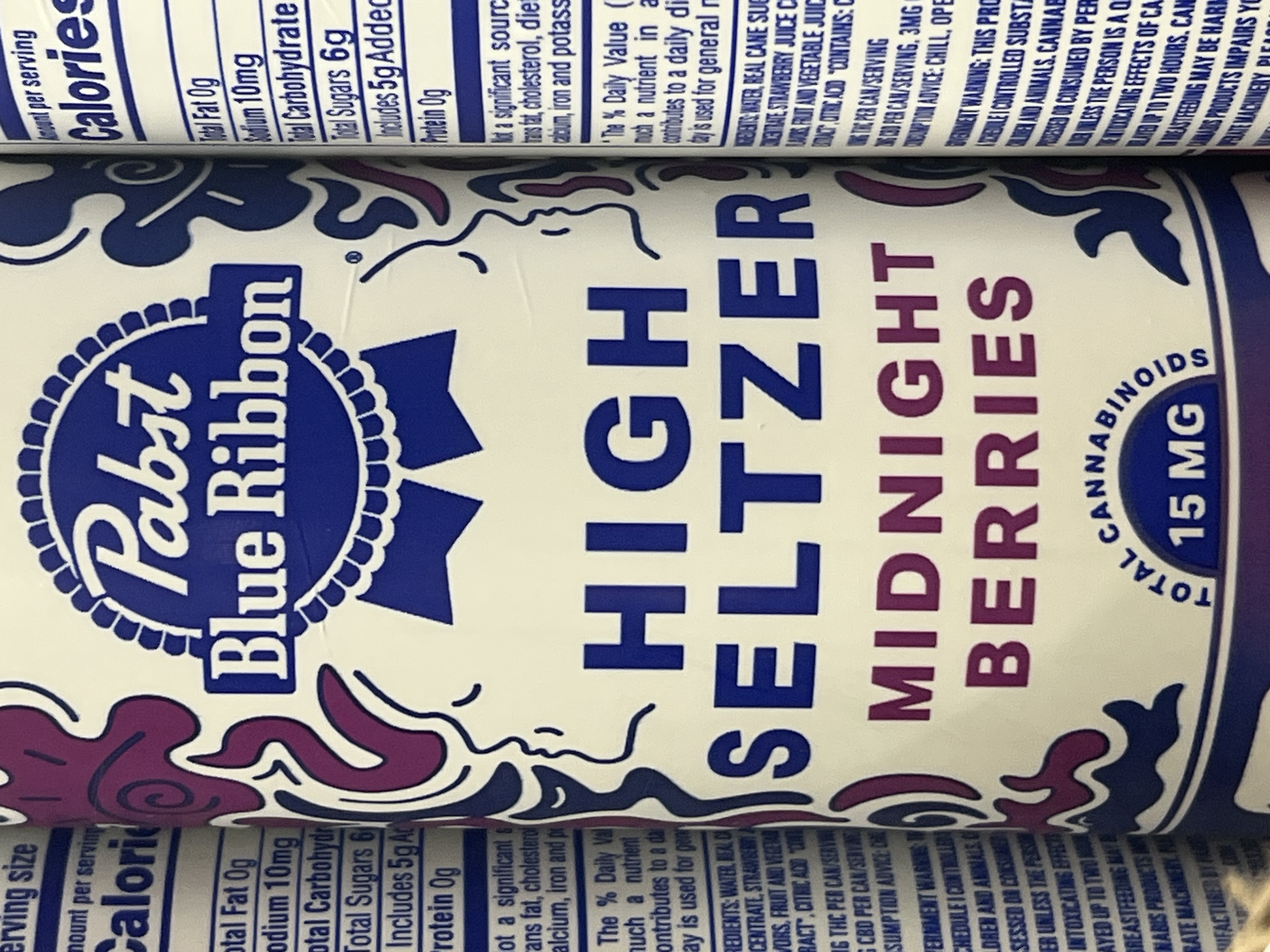 Photograph of product: PBR Infused Seltzer Midnight Berries 15mg