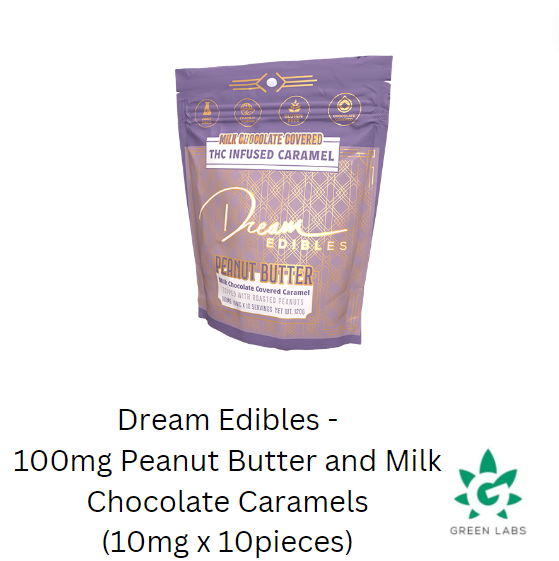 Photograph of product: (REC) Dream - Peanut Butter Milk Chocolate Caramels - 10 Pack