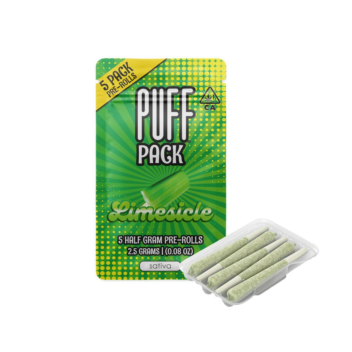 Photograph of product: Puff | Limesicle - oui'd - 5 pack pre-rolls - 2.5 gram