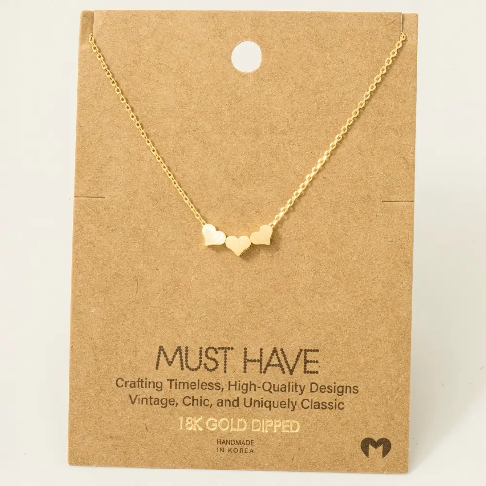 Photograph of product: Three Dainty Hearts Necklace