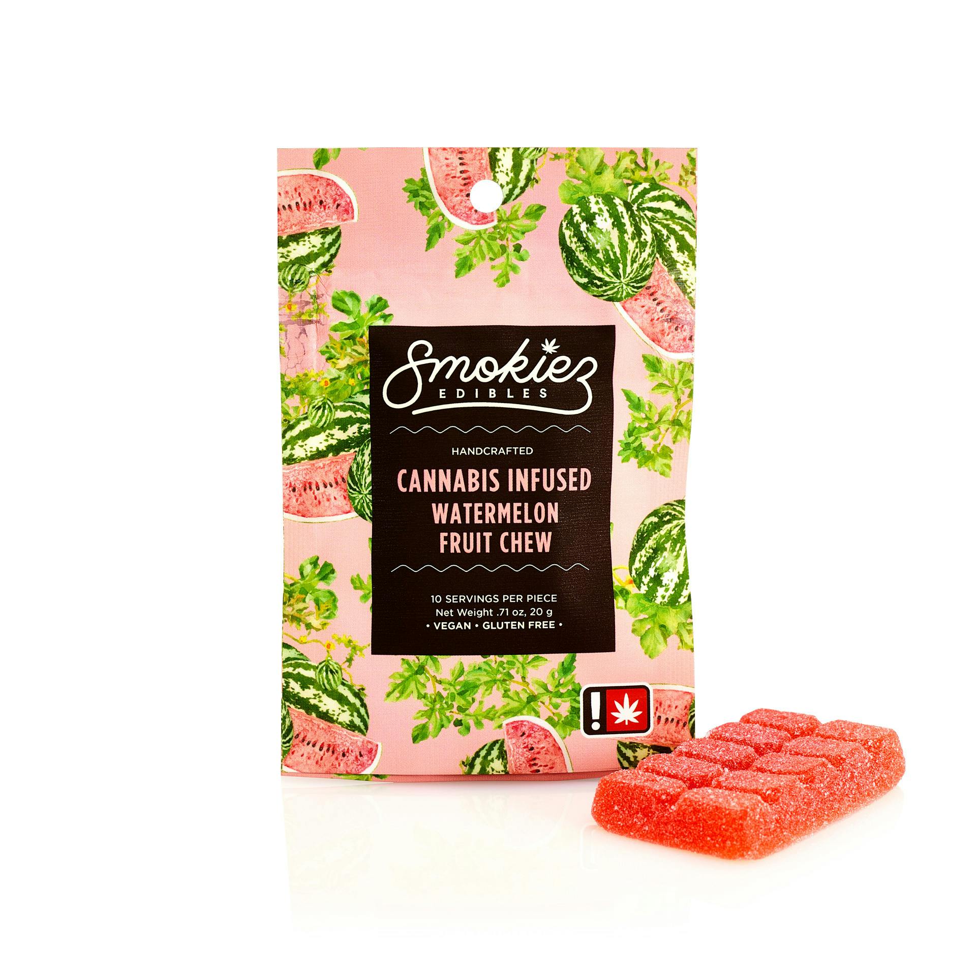 Photograph of product: Smokiez Gummies Sweet Watermelon Single 100mg 10pc