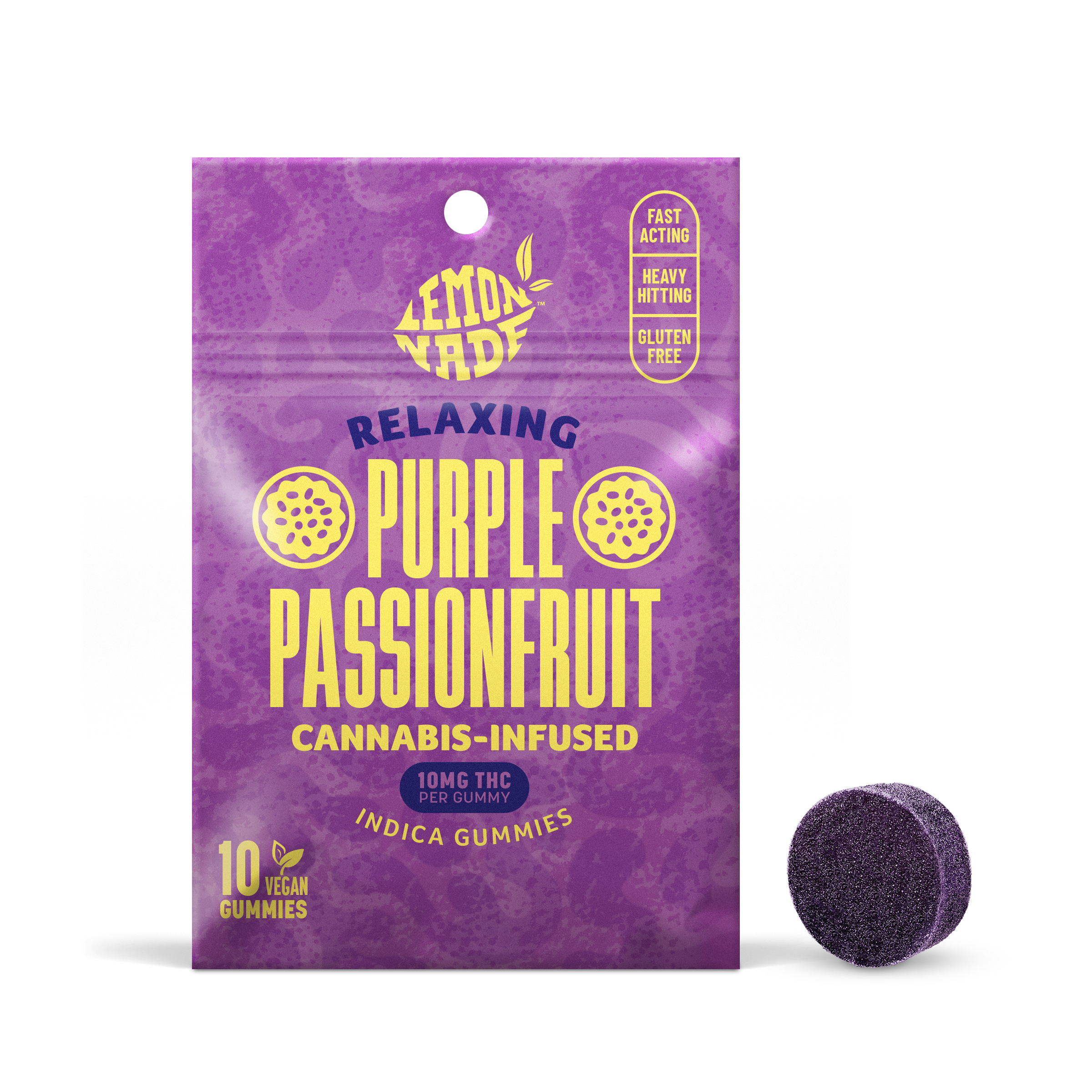 Photograph of Product: Gummies 100mg 10pk Purple Passionfruit