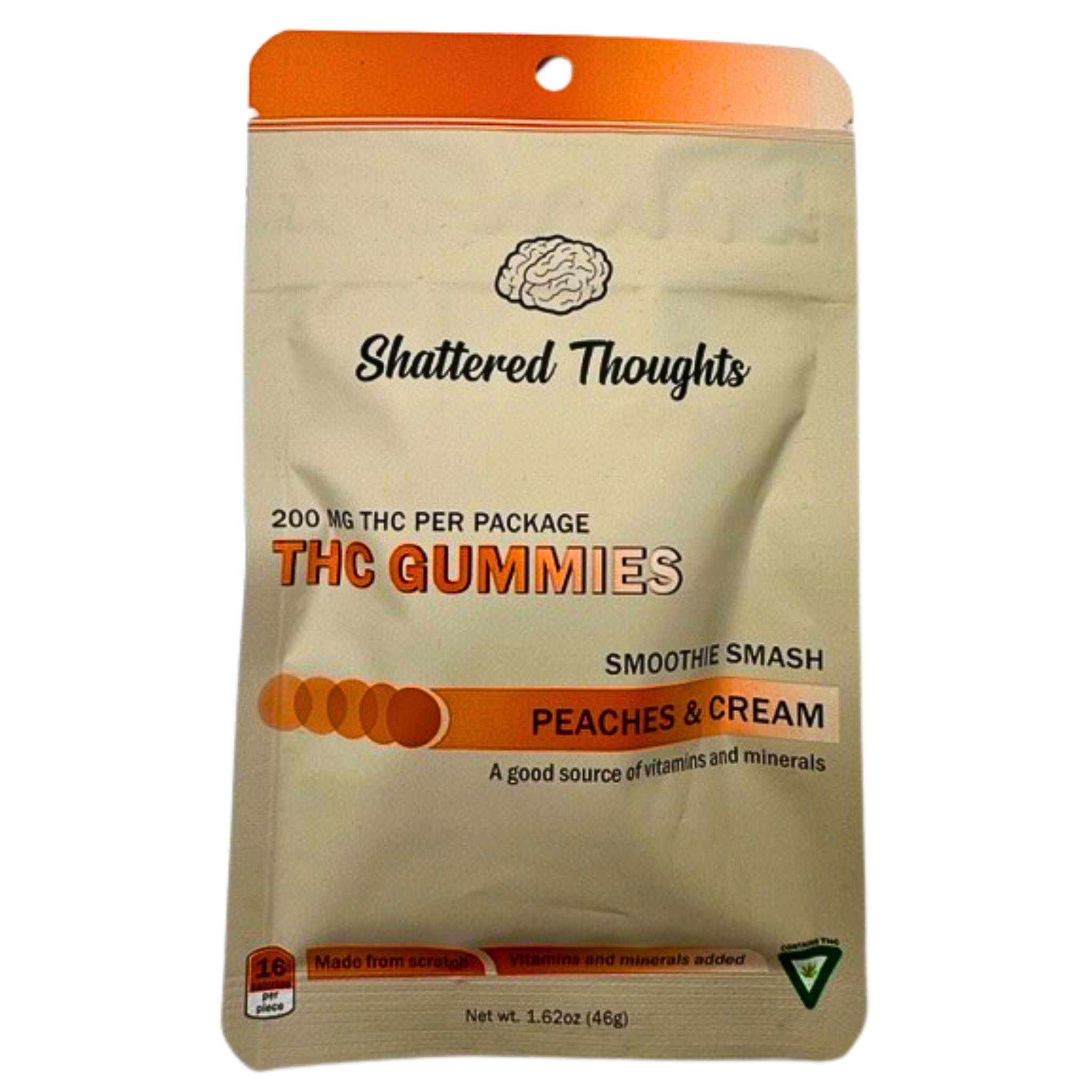 Photograph of product: Shattered Thoughts Gummies - Peaches and Cream