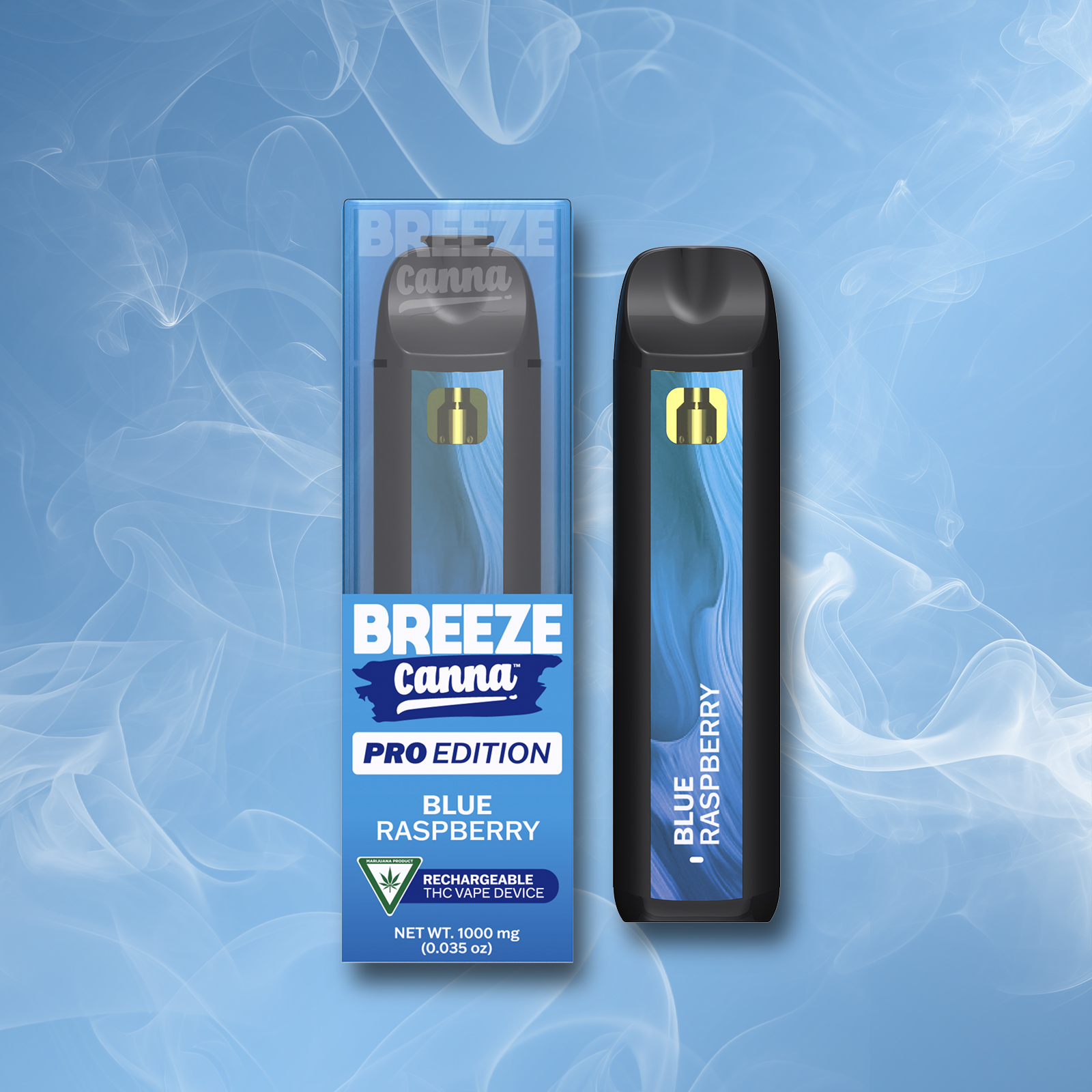 Photograph of product: 1g |  Blue Raspberry | Breeze Pro Disposable