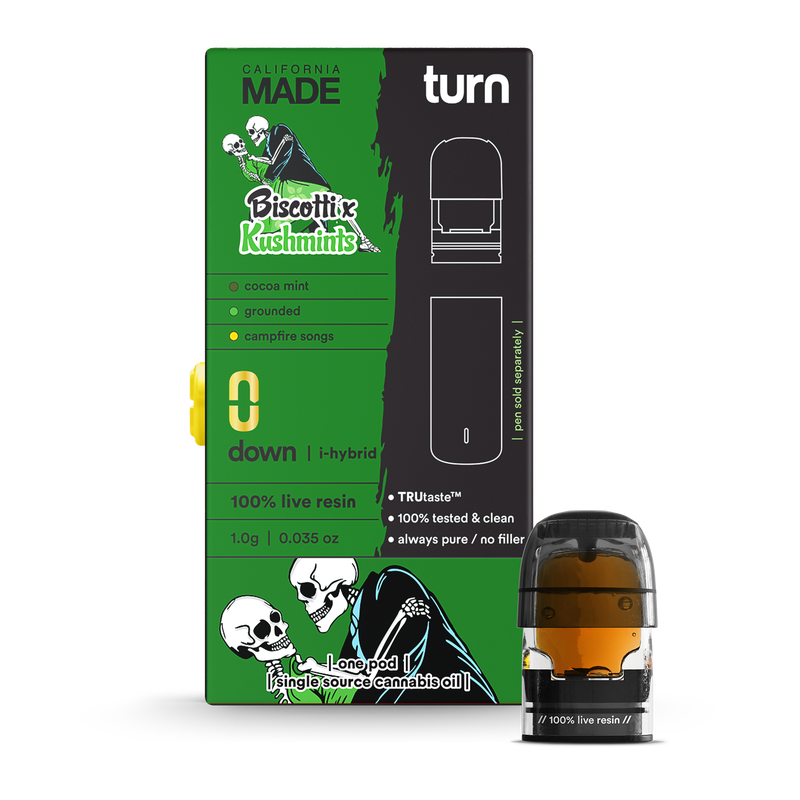 Photograph of product: 1000mg Biscotti Kush Mints Live Pod