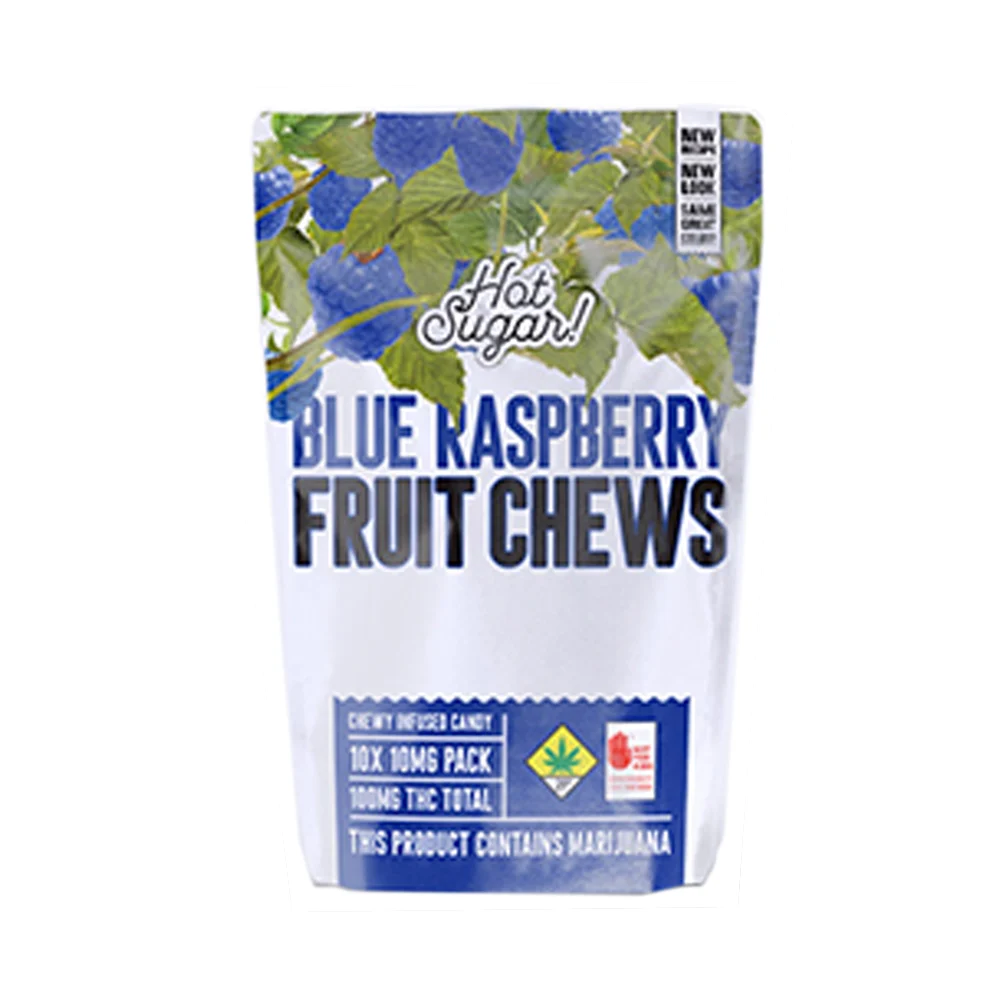 Photograph of product: Hot Sugar - Blue Rasp Fruit Chews (I) - 10mg TH-oui - LR Edible - 10pk