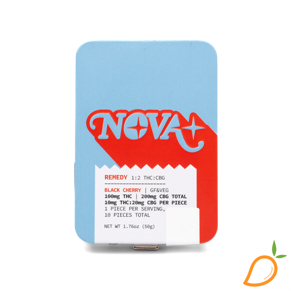 Photograph of product: 100mg 1:2 Black Cherry Remedy Gummies Nova