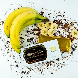 Photograph of product: MIDNIGHT BAR | CHOCOLATE | 200MG | BANANA MILK CHOCOLATE